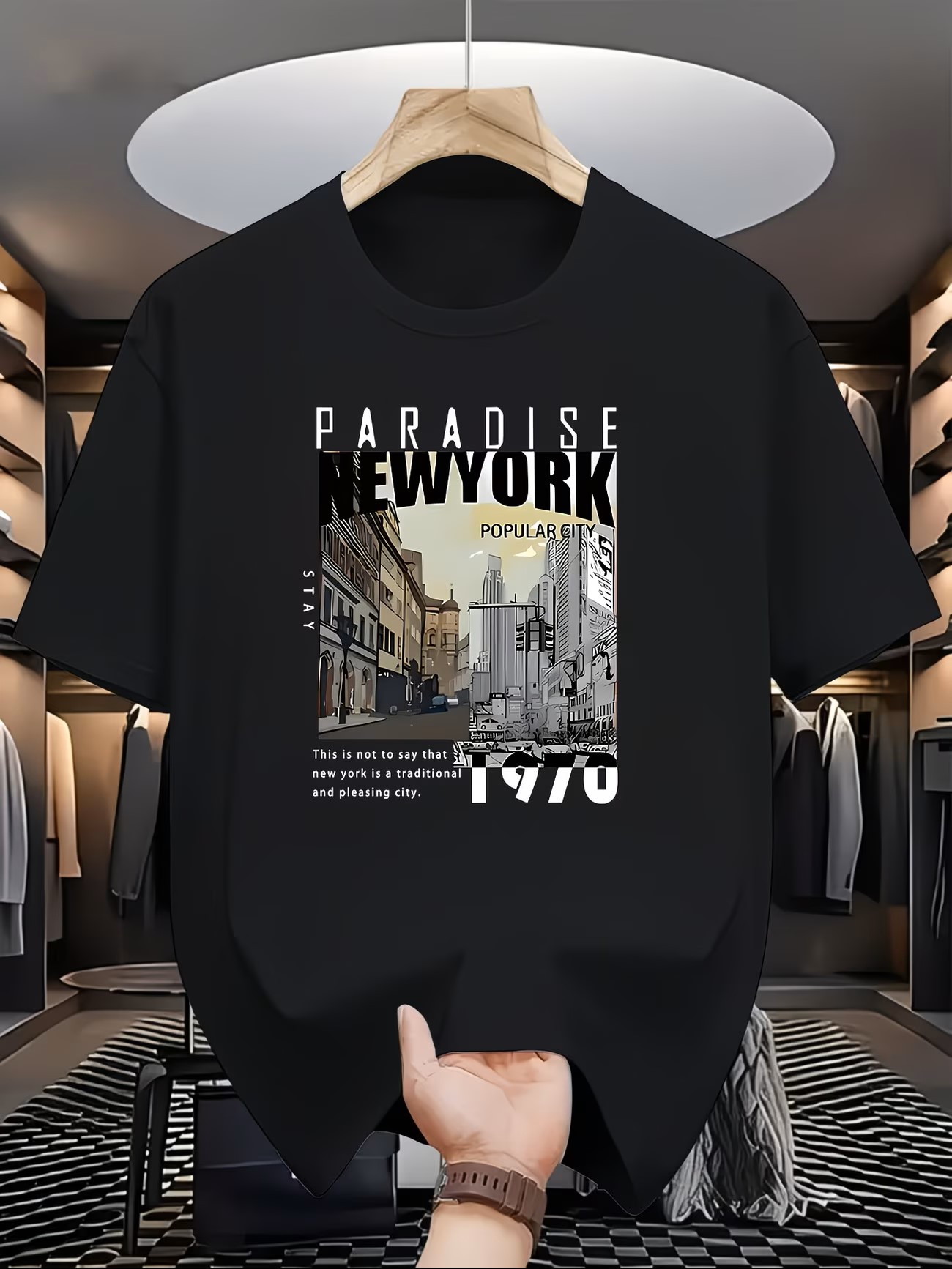 Men'S Fashion New York - تي شيرت رجالي كاجوال بأكمام قصيرة