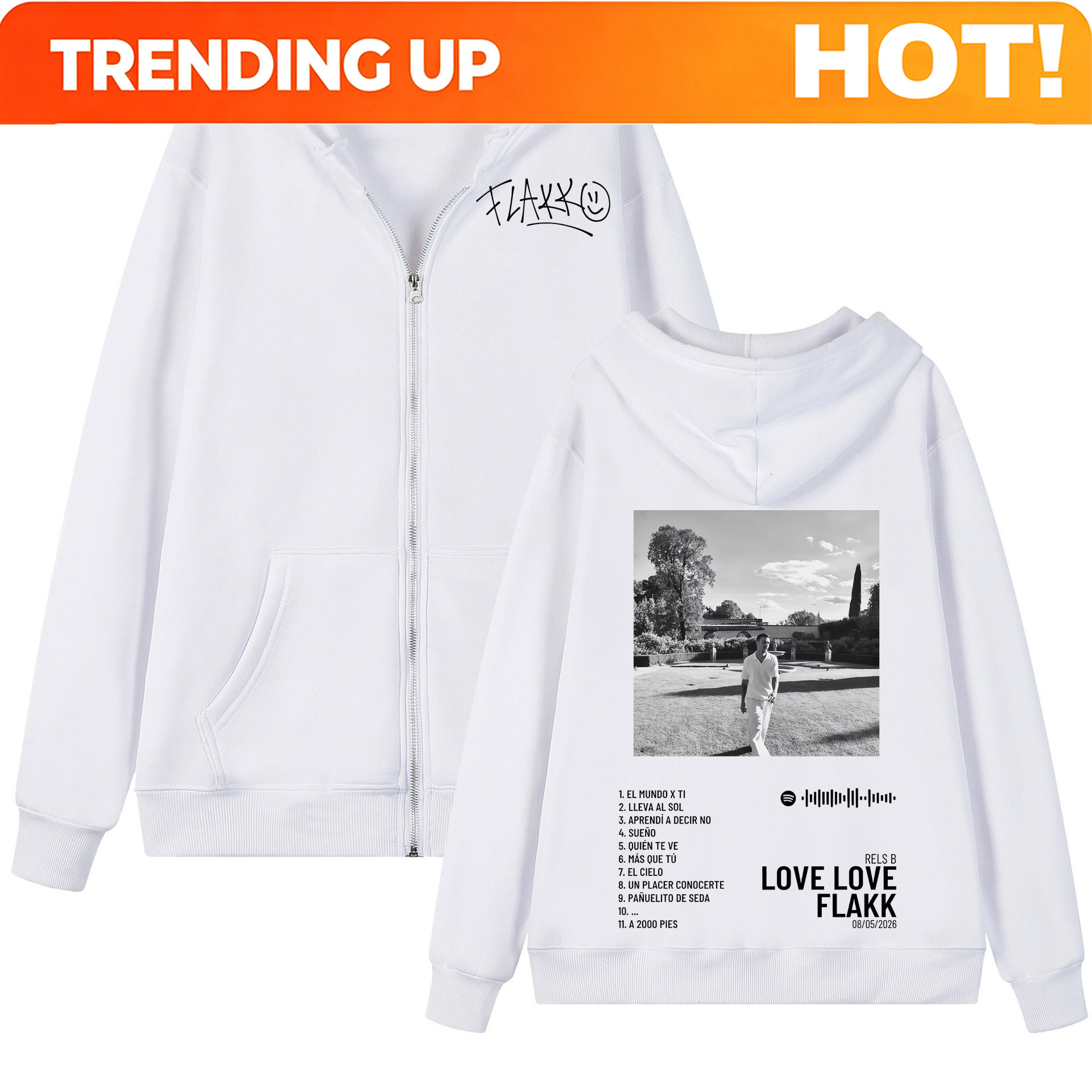 Mens Fashion Zip Up Hoodies - هودي بسحاب بتصميم رابر ريلز بي