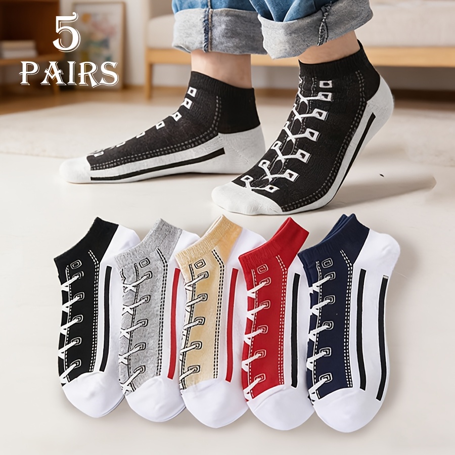 Socks Ankle Men - 5 أزواج من الجوارب القطنية الرقيقة