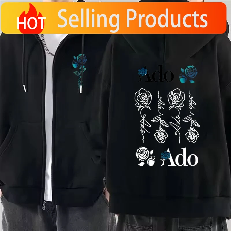 Mens Fashion Zip Up Hoodies - هوديز بطباعة جرافيك من أدو لعام