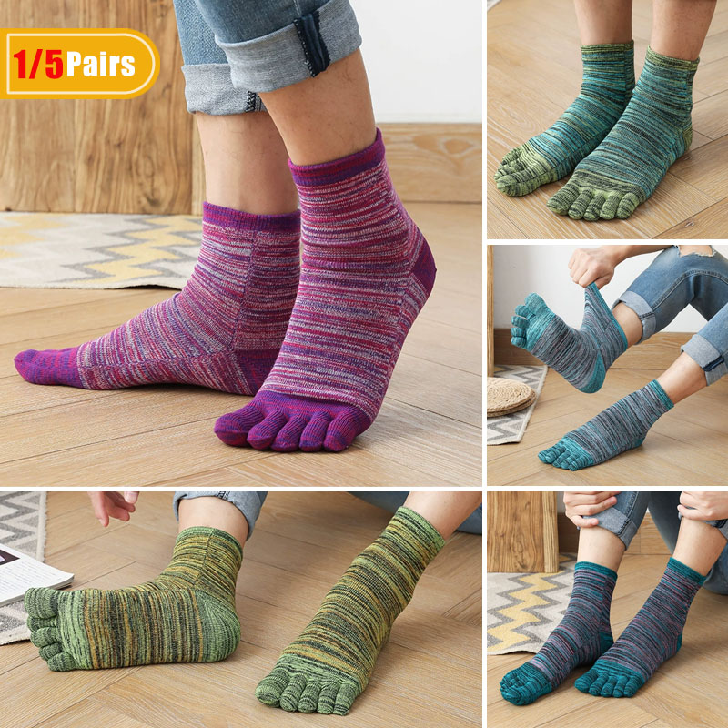Socks Ankle Men - 1/5 أزواج رجل ملون تو سعيد