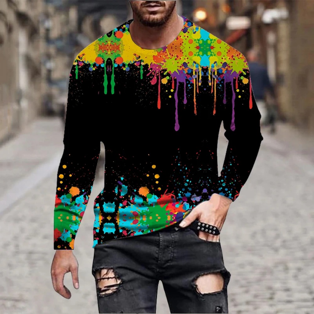 قميص رجالي بأكمام طويلة مطبوع  - مراجعة Men'S Fashion T Shirts وسعره