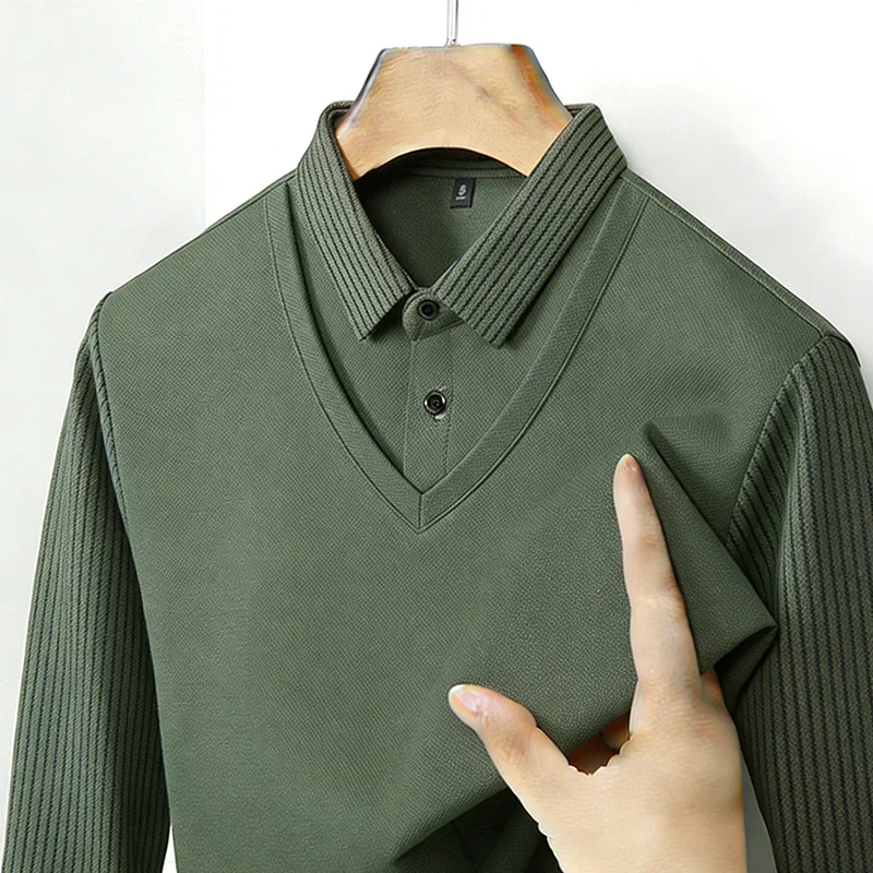 قميص رجالي بياقة مزدوجة وهمية، - مراجعة Mens Fashion Clothes وسعره