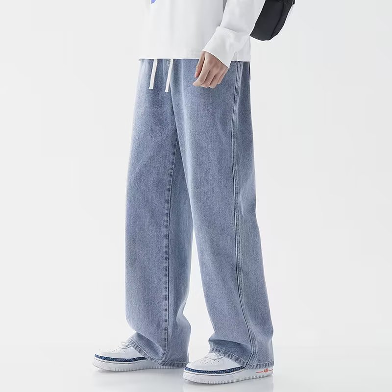 جينز رجالي كاجوال بتصميم كوري  - مراجعة Men'S Fashion Grey Jeans وسعره