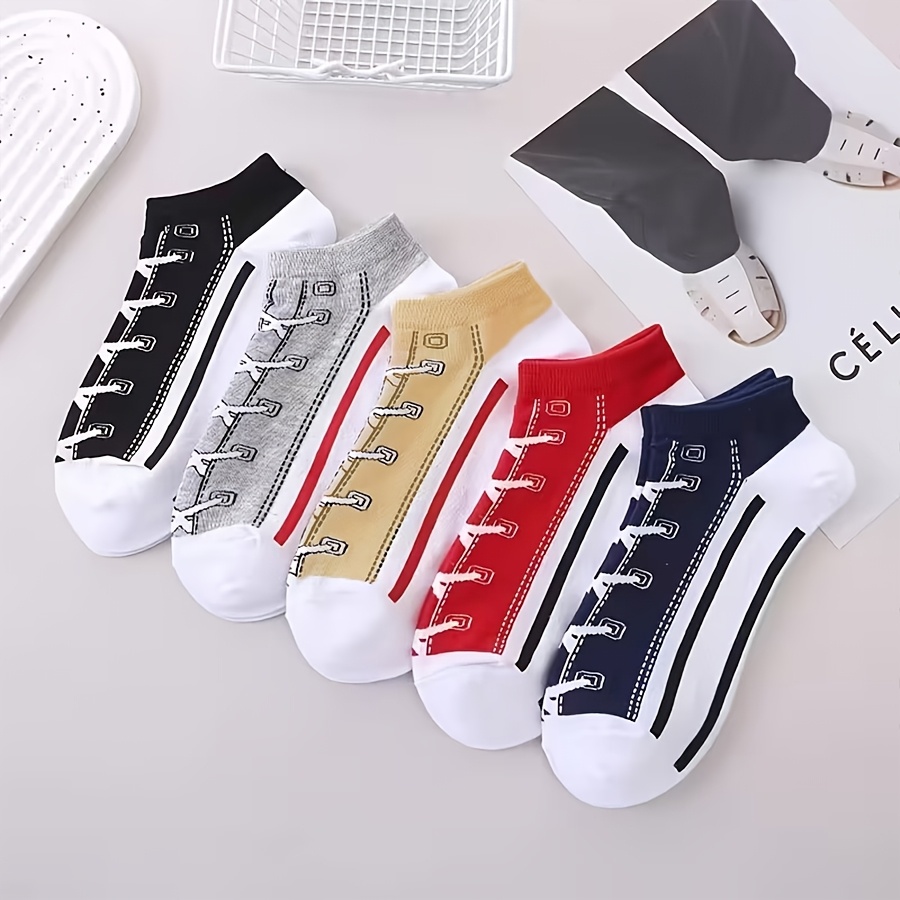 5 أزواج من الجوارب القطنية الر - مراجعة Socks Ankle Men وسعره