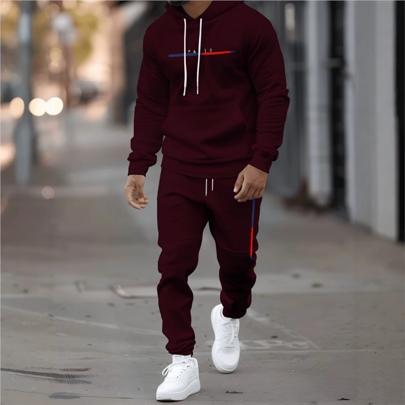 بدلة رياضية رجالية من قطعتين:  - مراجعة Mens Fashion Clothes وسعره