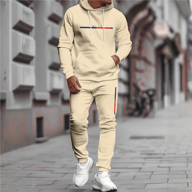 بدلة رياضية رجالية من قطعتين:  - مراجعة Mens Fashion Clothes وسعره